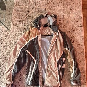 Kith Beige and Gray Hooded Windbreaker Jacket